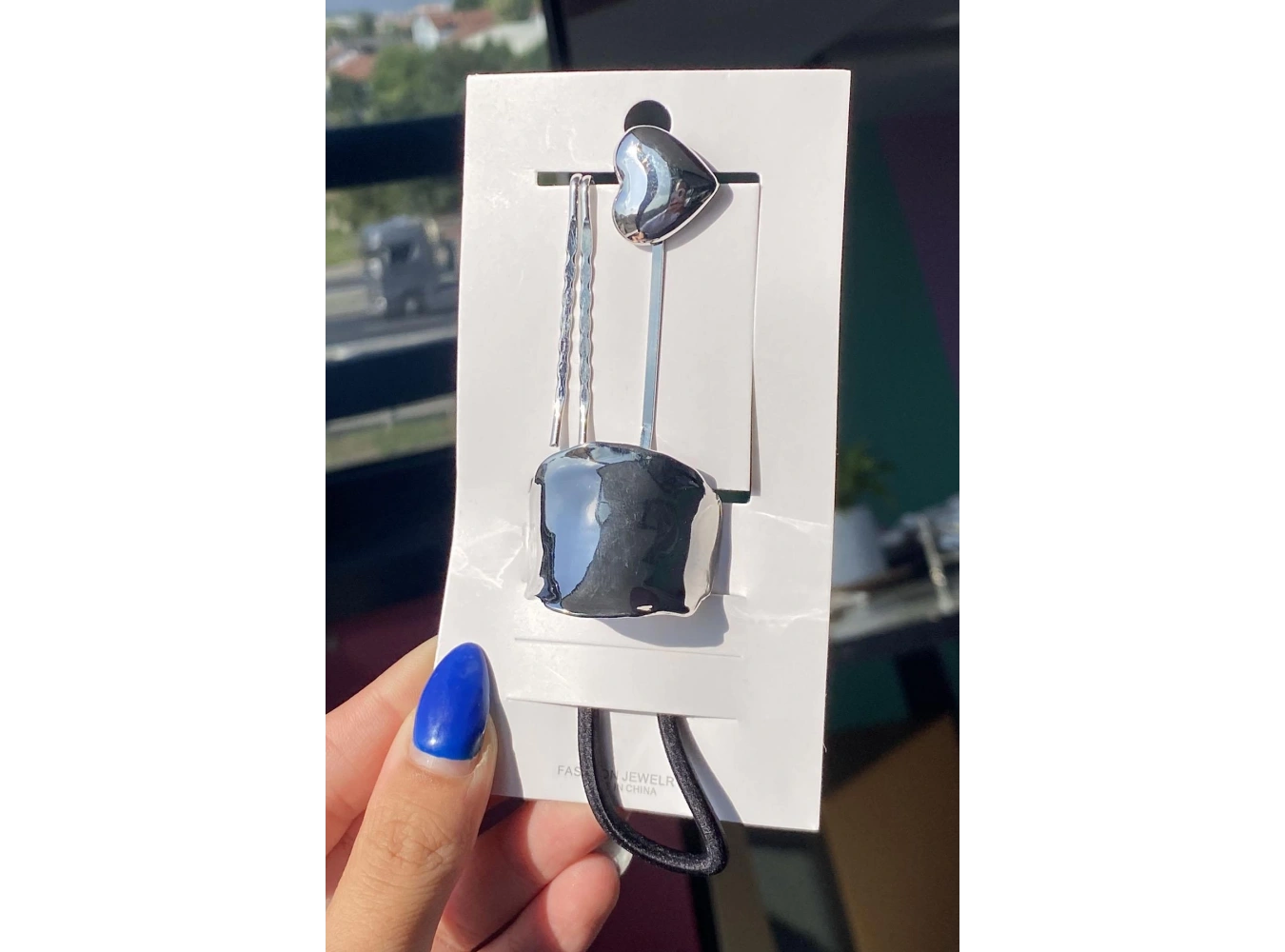 Gümüş Renk Metal Detaylı Lastik Toka Ve Tel Toka Set