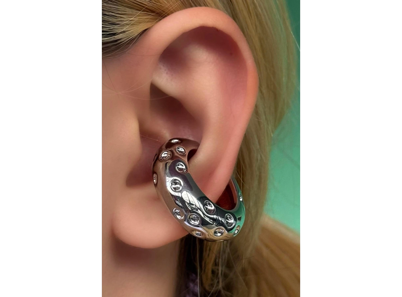 Gümüş Renk Metal Ear Cuff (Çift)