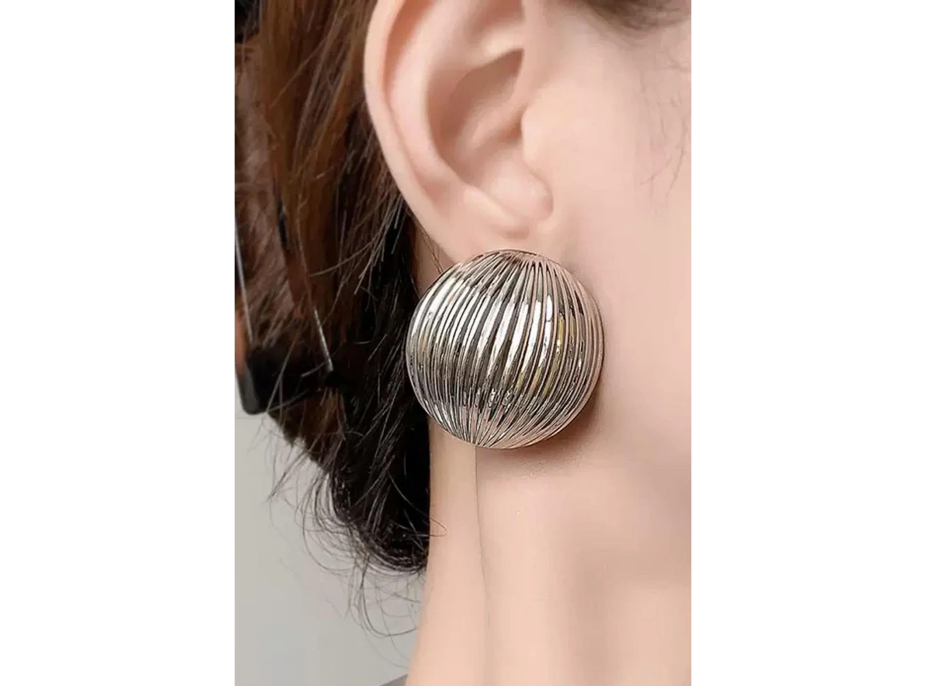 Gümüş Renk Metal Küpe (Çift)