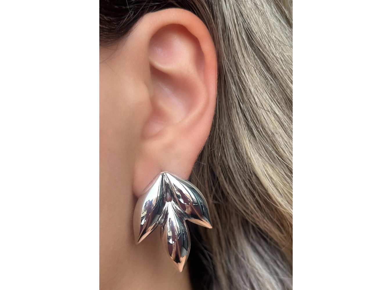 Gümüş Renk Metal Küpe (Çift)