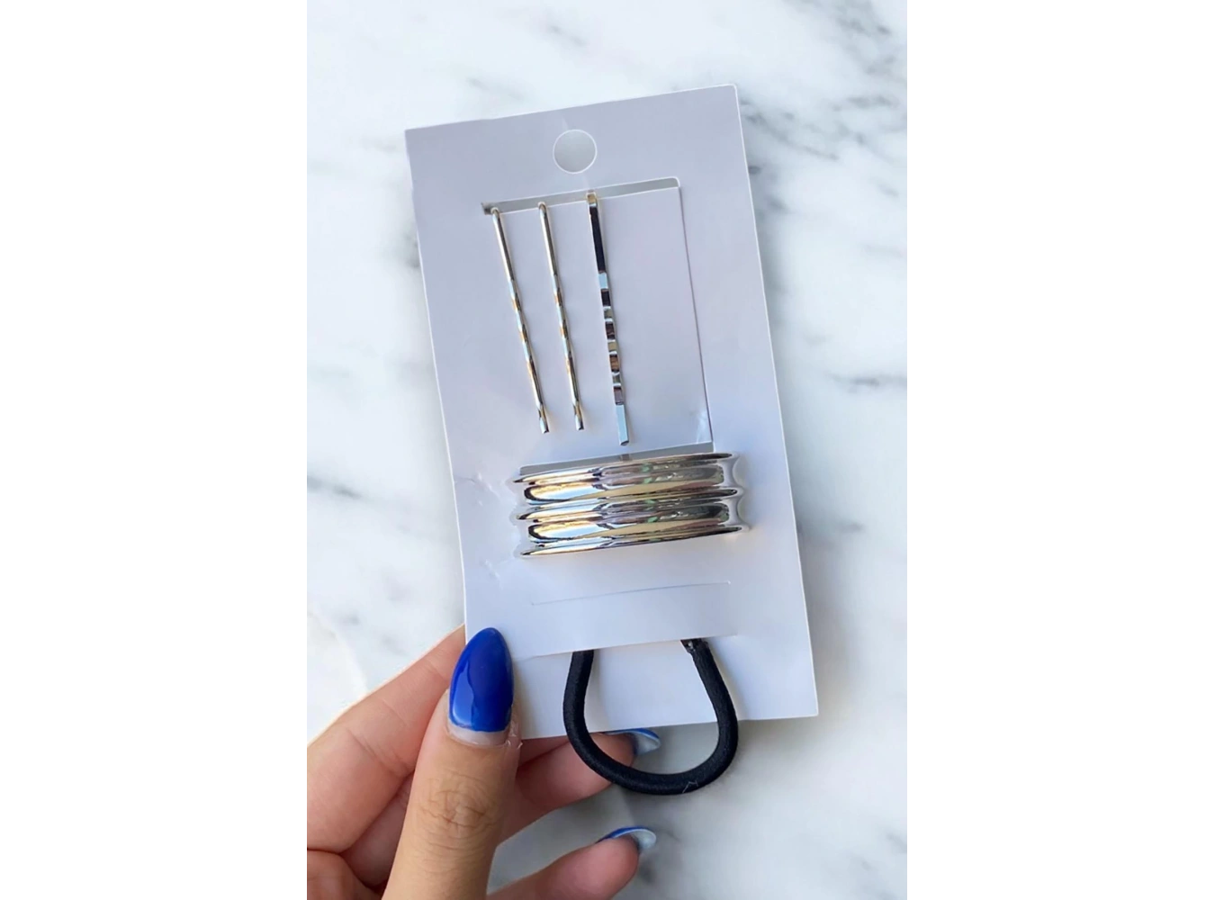 Gümüş Renk Metal Lastik Ve Tel Toka Set