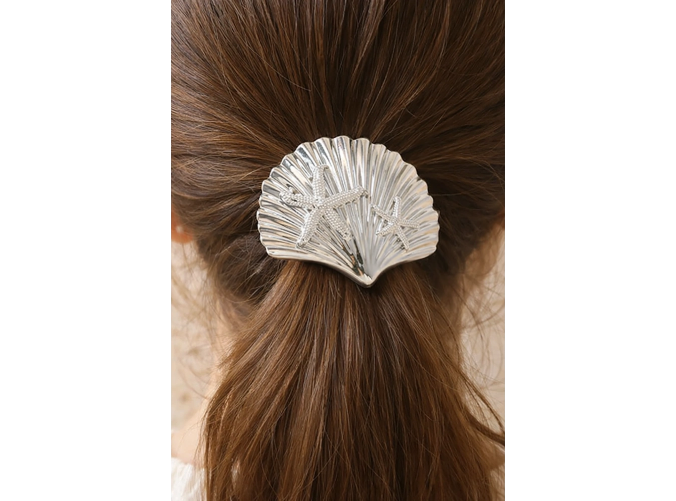 Gümüş Renk Metal Midye Figürlü  Toka