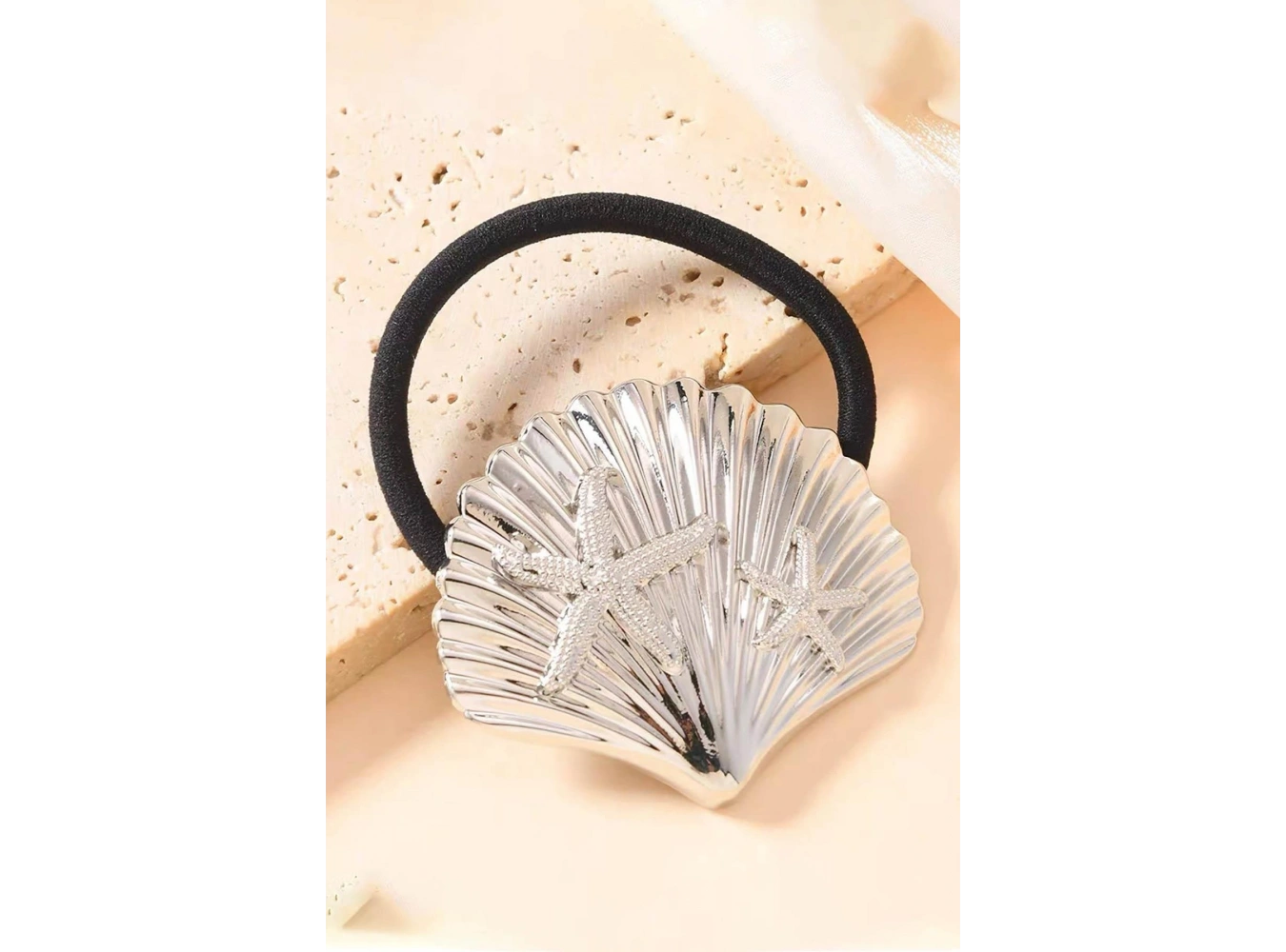 Gümüş Renk Metal Midye Figürlü  Toka