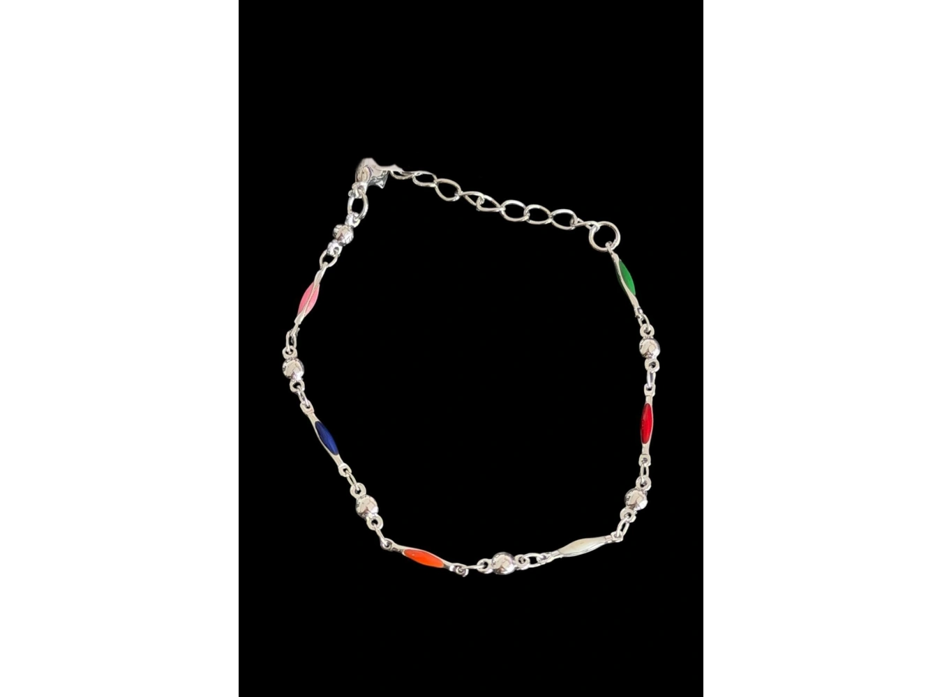 Gümüş Renk Mineli Zincir Bileklik