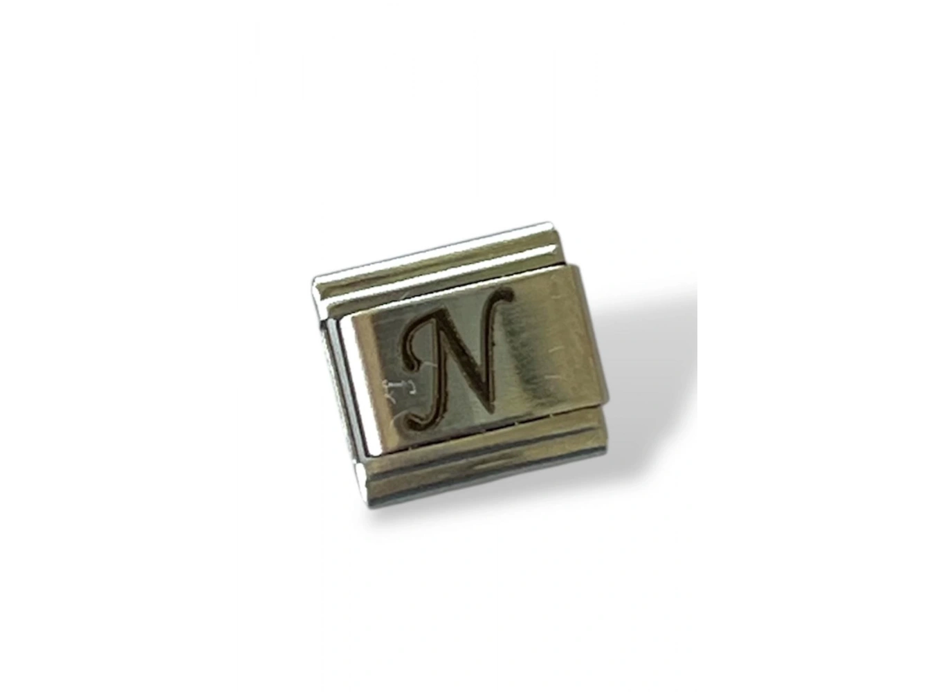 Gümüş Renk N Harf Çelik Nomination Charm (Tek)