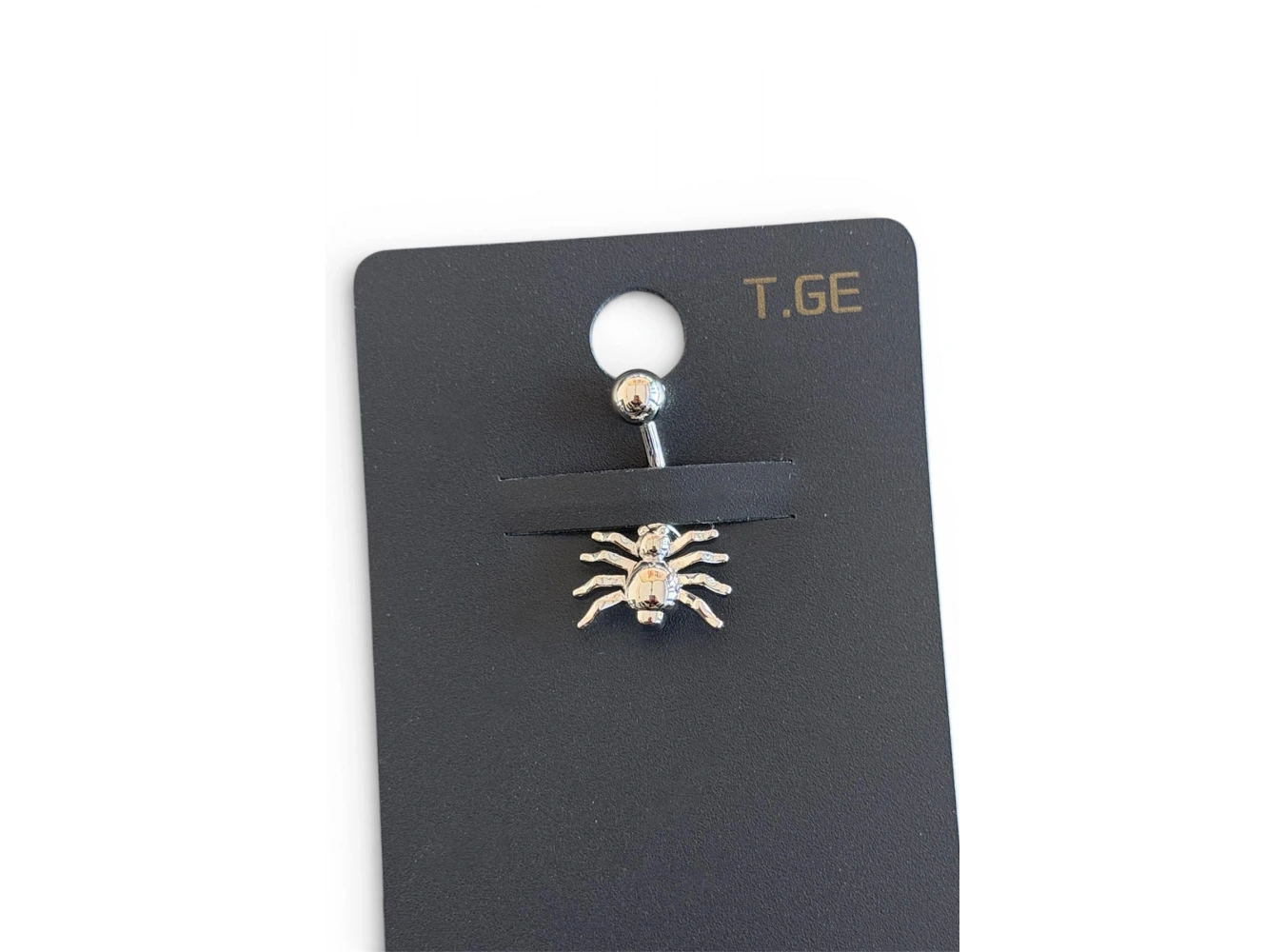 Gümüş Renk Örümcek Figürlü Cerrahi Çelik Göbek Piercing