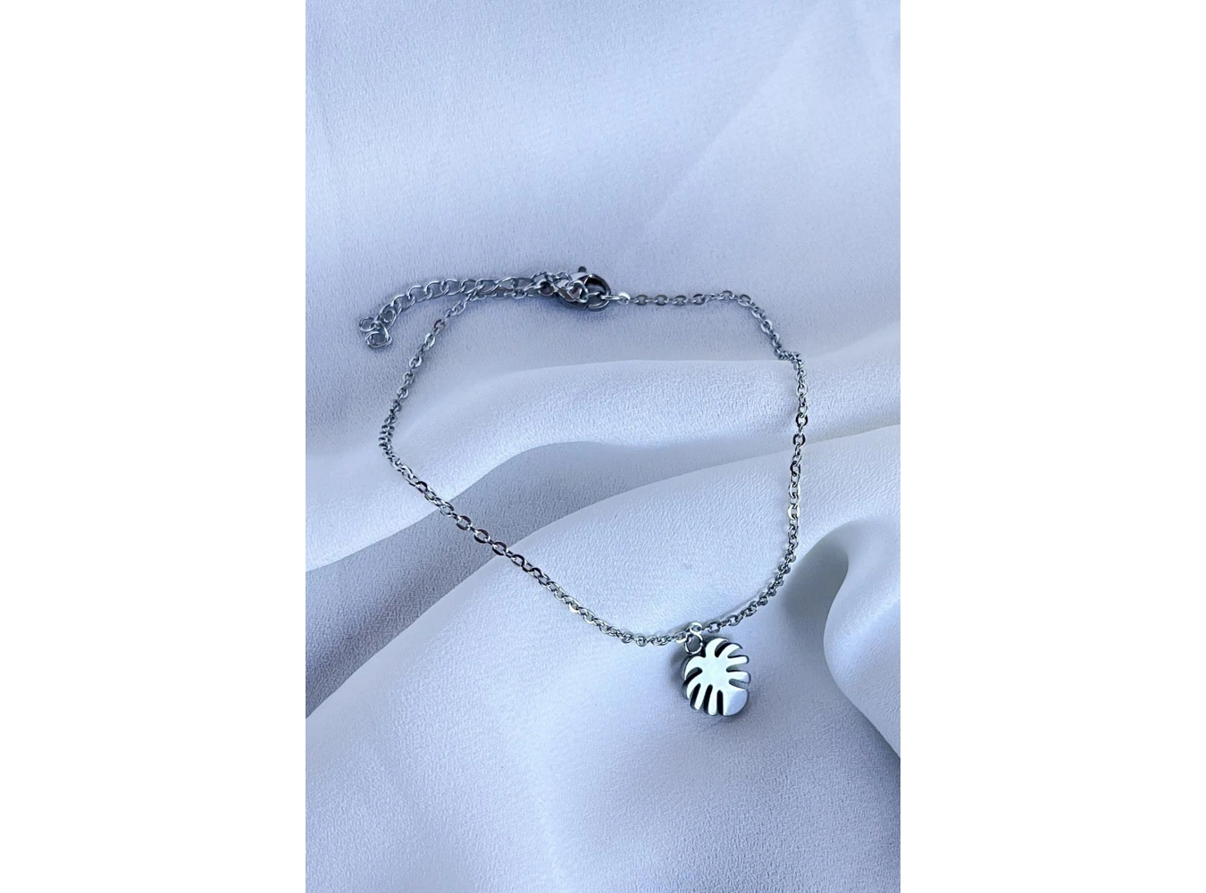 Gümüş Renk Palmiye Figürlü Çelik Halhal