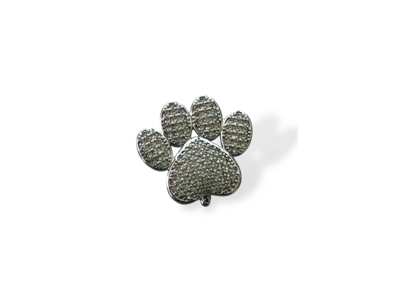 Gümüş Renk Pati Figürlü Taş Detaylı Ajda Charm / Kolye/ Bileklik Ucu