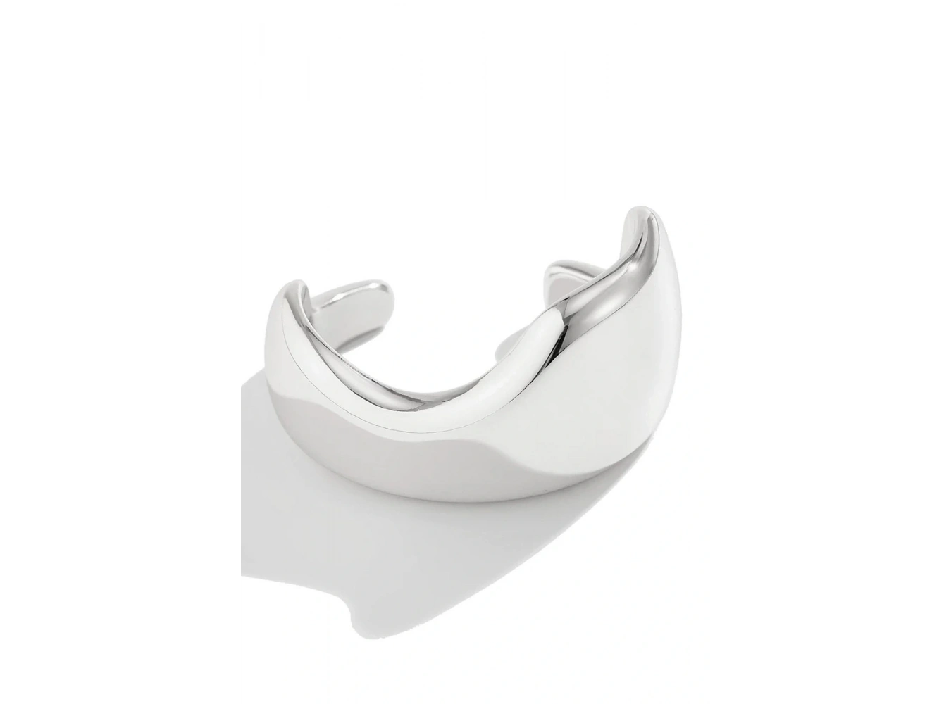 Gümüş Renk Plaka Kelepçe Bileklik