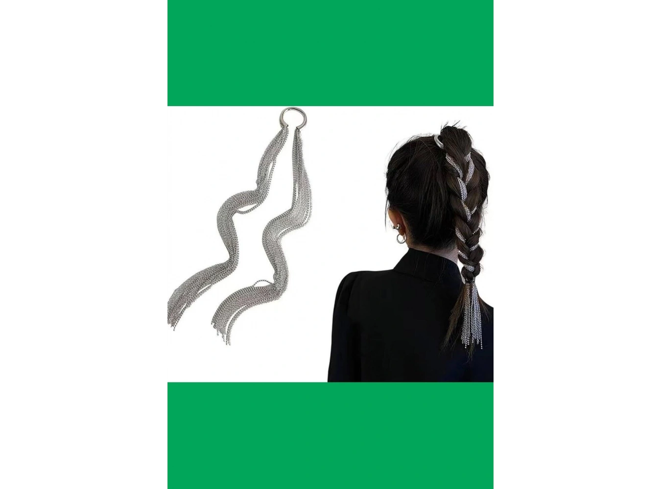 Gümüş Renk Sallantılı Saç Aksesuarı