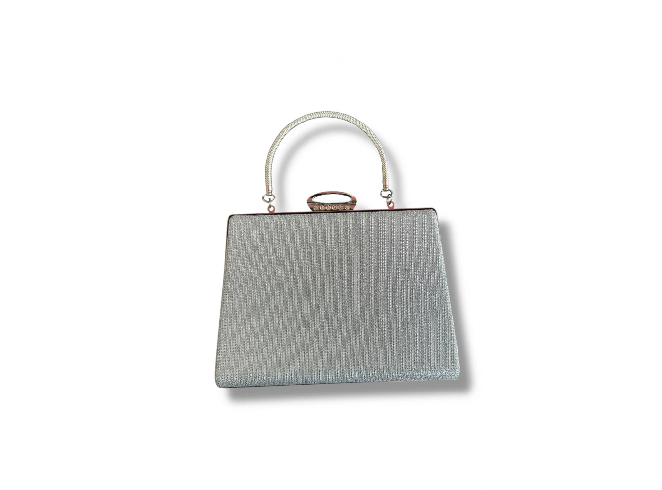 Gümüş Renk Simli Abiye Portföy Çanta