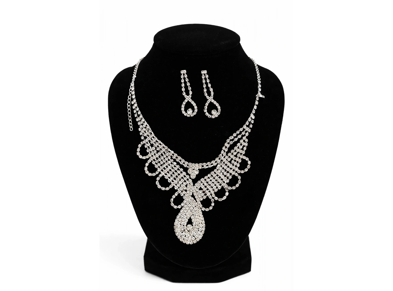 Gümüş Renk Taş Detaylı Abiye Set