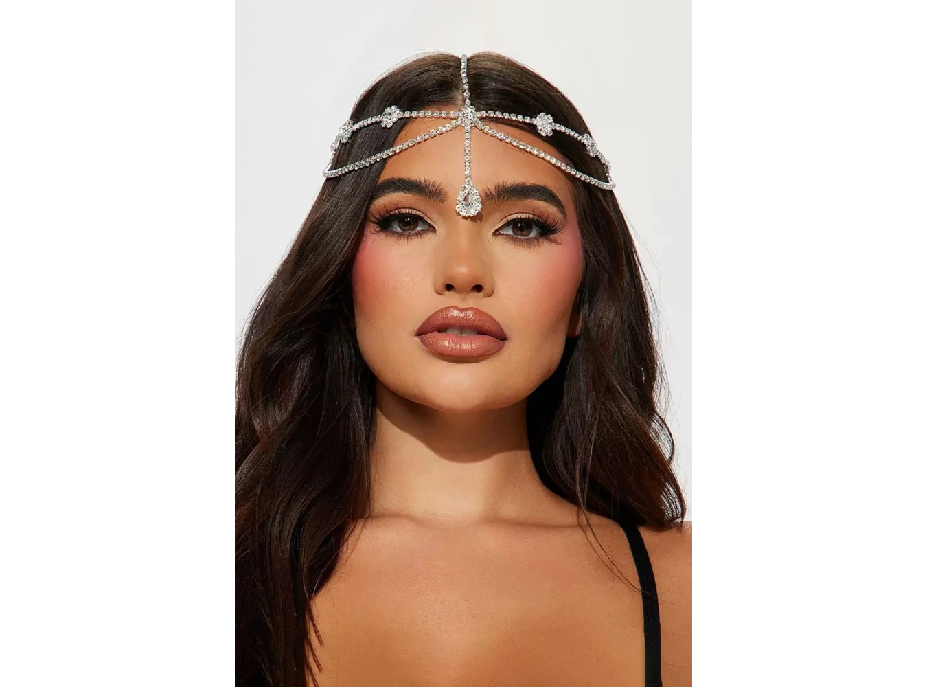 Gümüş Renk Taş Detaylı Alınlık/Kına Aksesuarı