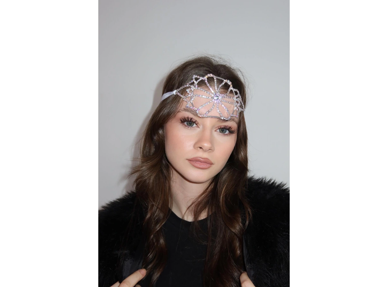 Gümüş Renk Taş Detaylı Alınlık/Kına Aksesuarı