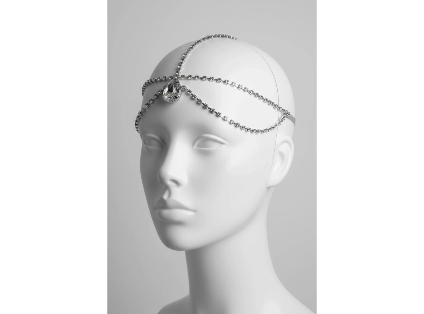 Gümüş Renk Taş Detaylı Alınlık/Kına Aksesuarı