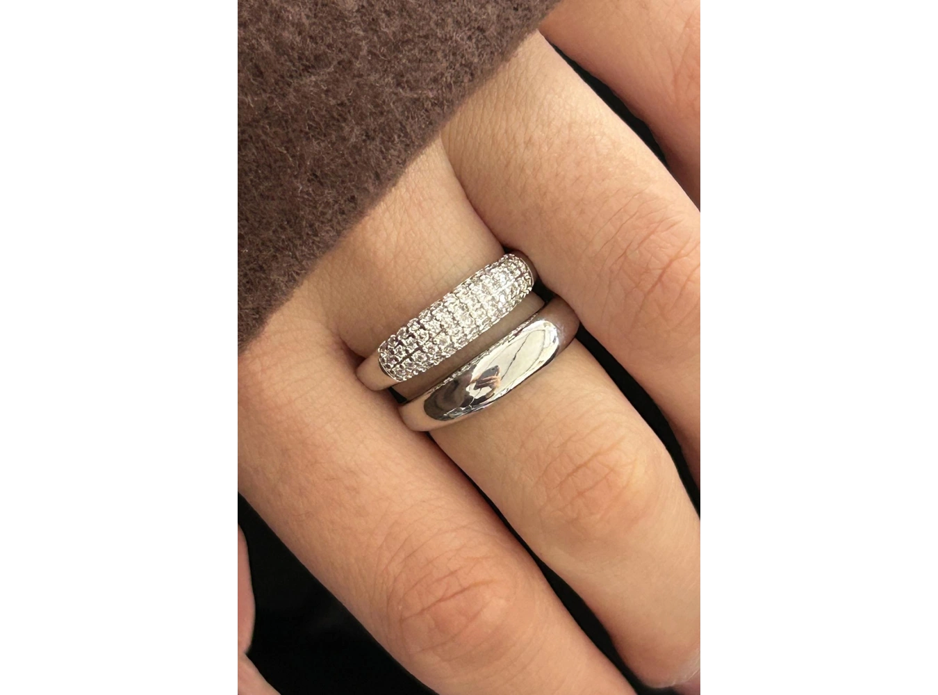 Gümüş Renk Taş Detaylı Ayarlanabilir Çelik Yüzük