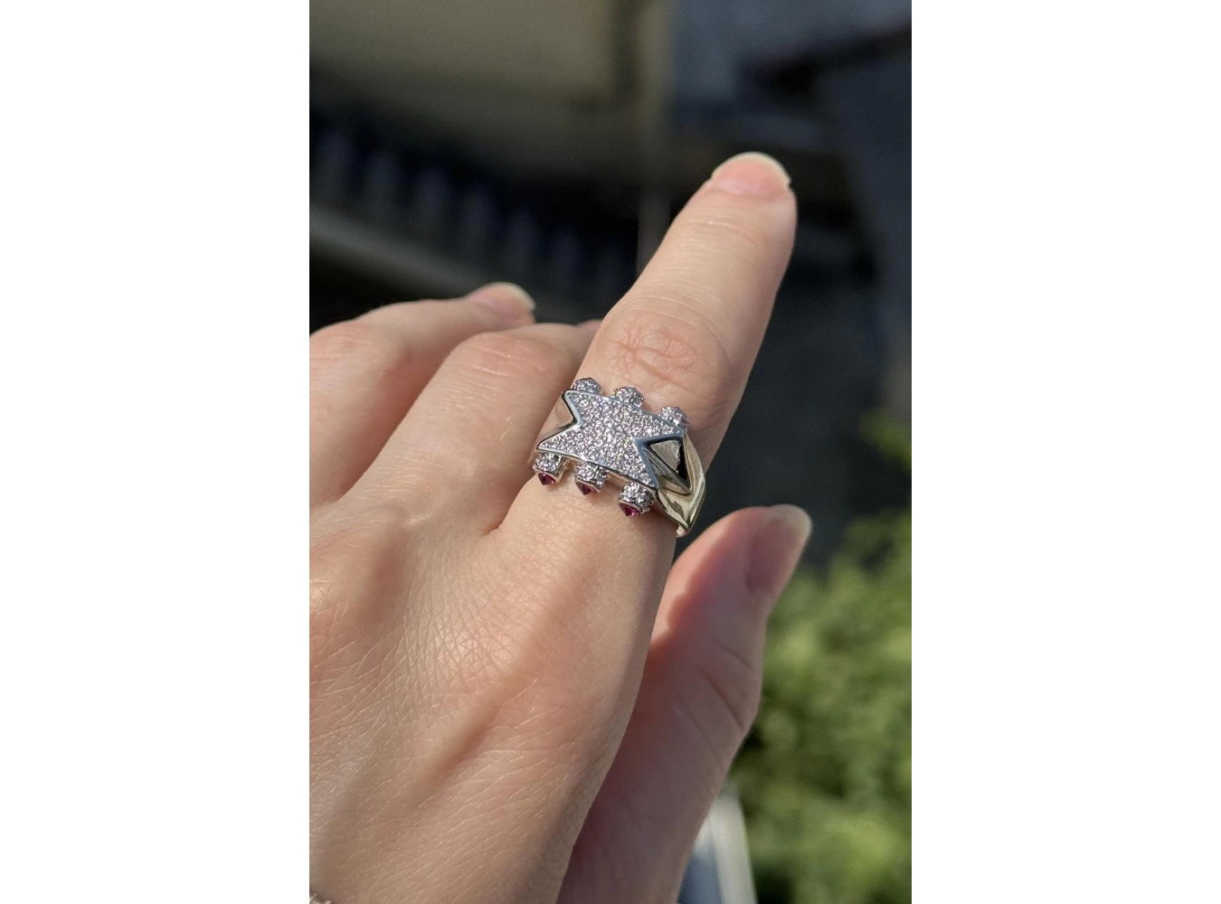 Gümüş Renk Taş Detaylı Ayarlanabilir YSX Yüzük