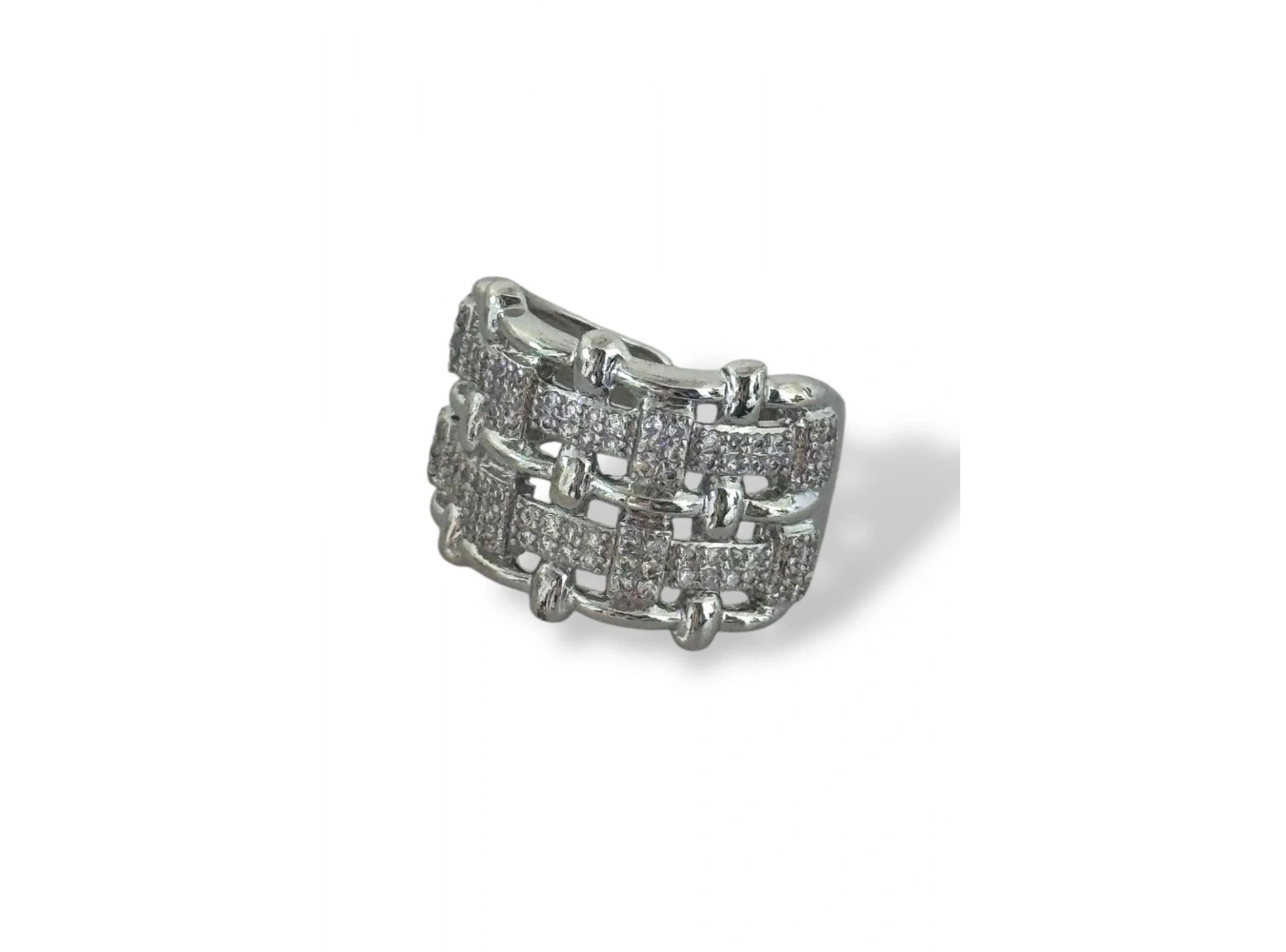 Gümüş Renk Taş Detaylı Ayarlanabilir YSX Yüzük