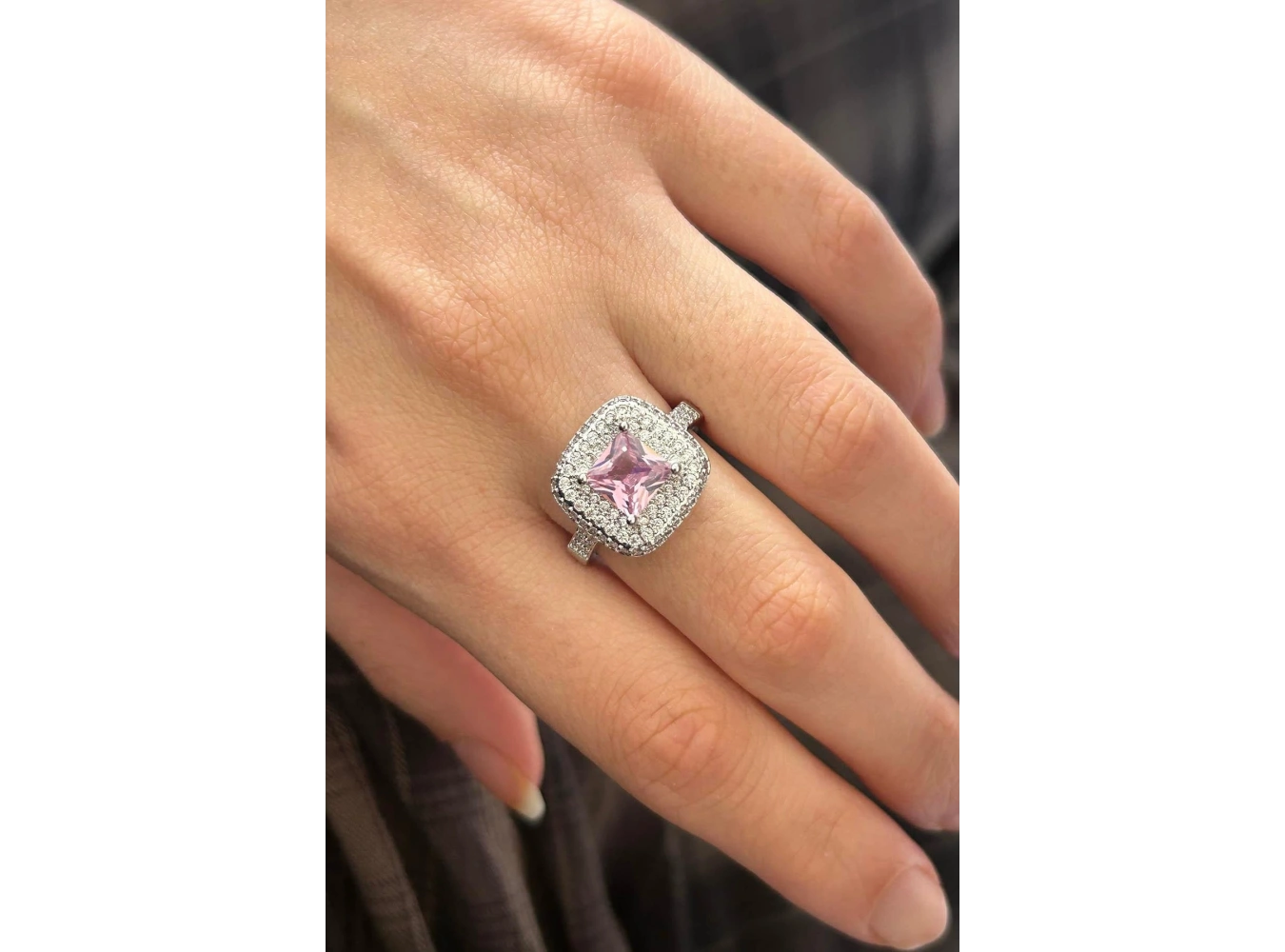 Gümüş Renk Taş Detaylı Ayarlanabilir Yüzük