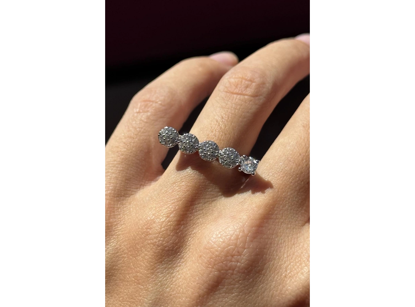 Gümüş Renk Taş Detaylı Ayarlanabilir Yüzük