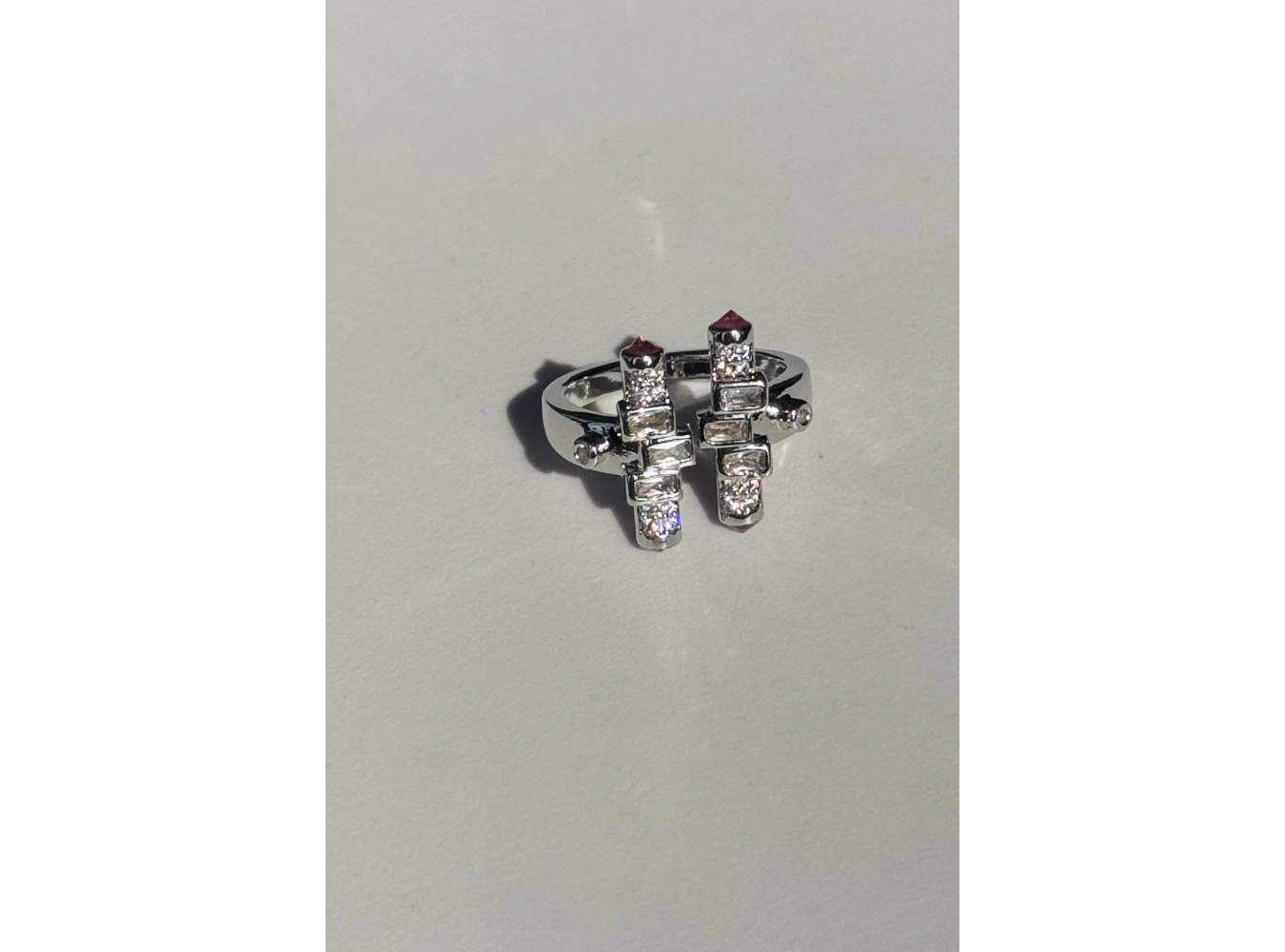 Gümüş Renk Taş Detaylı Ayarlanabilir Yüzük