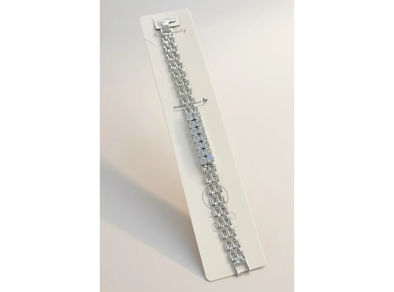 Gümüş Renk Taş Detaylı Bileklik