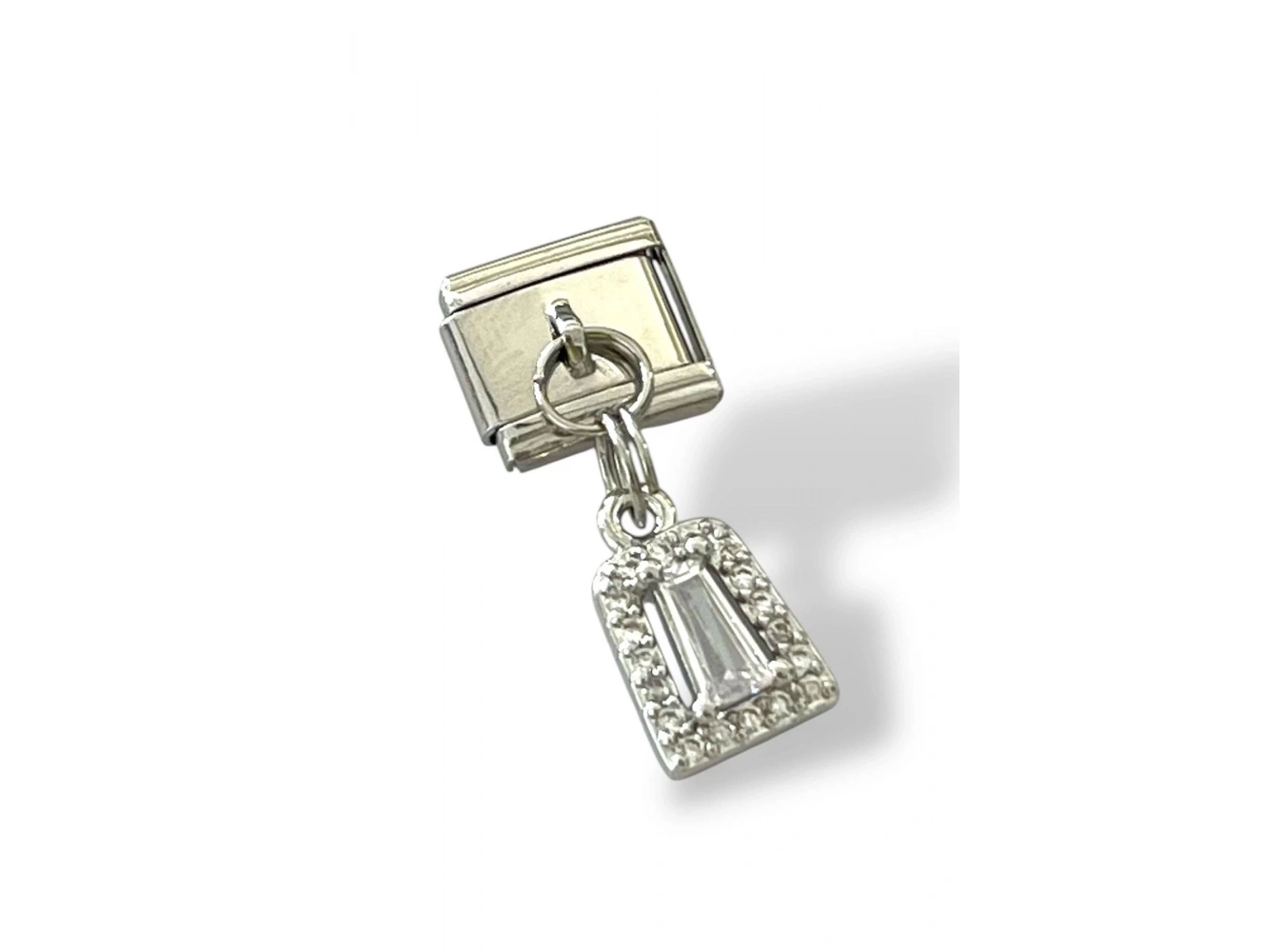 Gümüş Renk Taş Detaylı Çelik Nomination Charm (Tek)