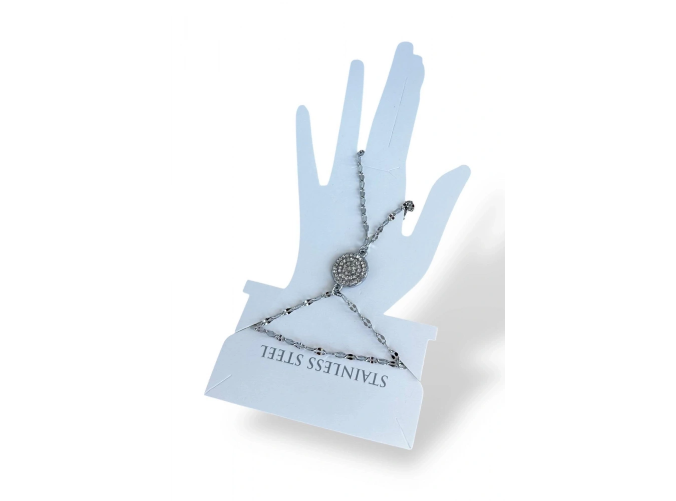 Gümüş Renk Taş Detaylı Çelik Şahmeran