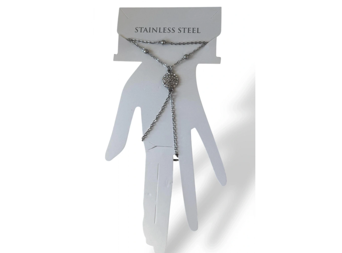 Gümüş Renk Taş Detaylı Çelik Şahmeran