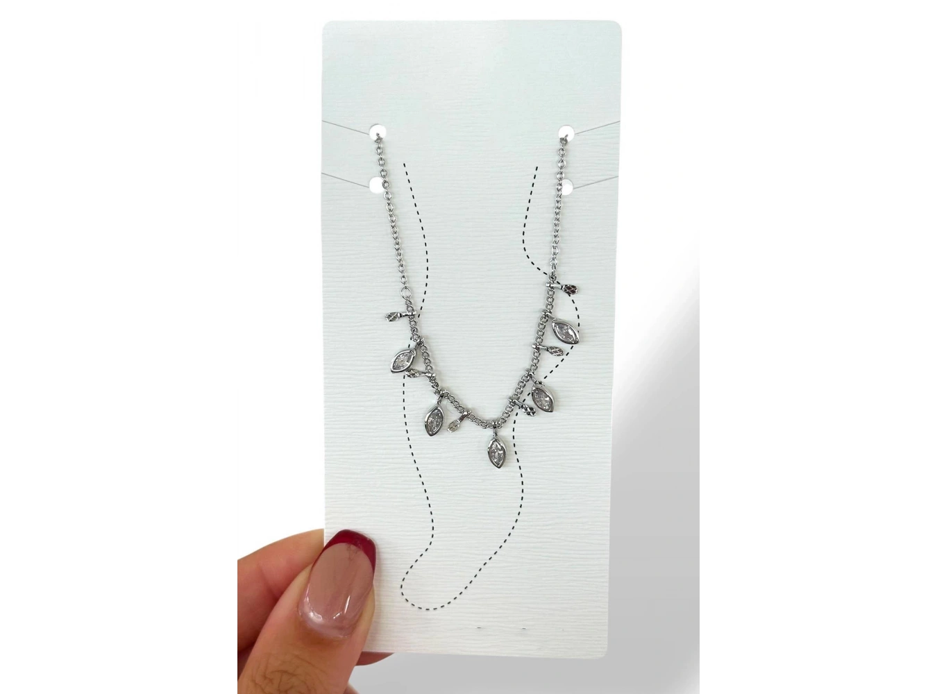 Gümüş Renk Taş Detaylı Halhal