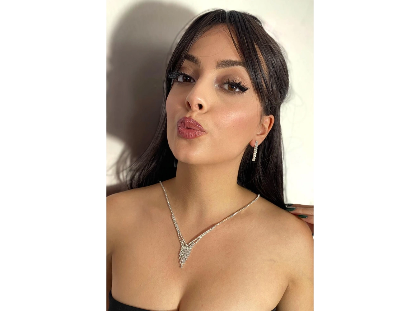 Gümüş Renk Taş Detaylı Kolye Ve Küpe Düğün Kına Nişan Gelin Set