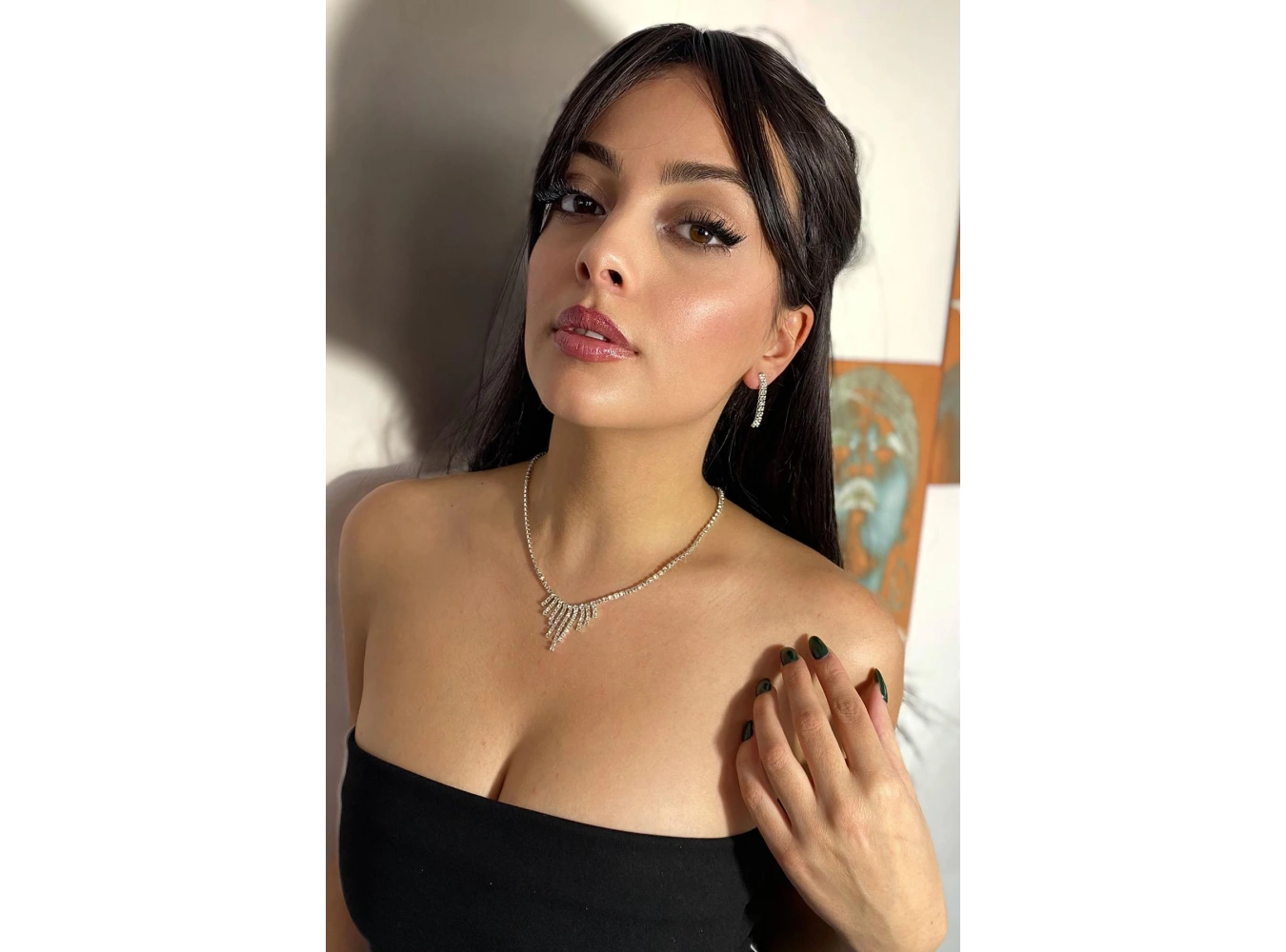 Gümüş Renk Taş Detaylı Kolye Ve Küpe Düğün Kına Nişan Gelin Set