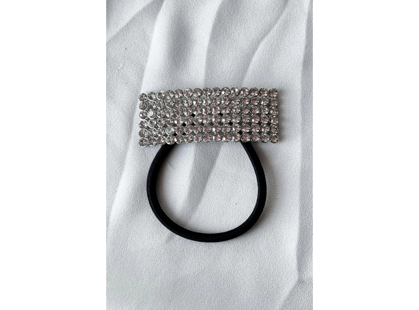 Gümüş Renk Taş Detaylı Lastik Toka