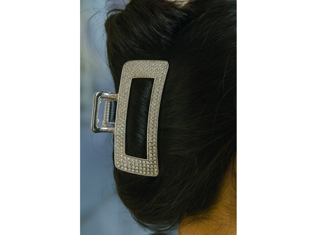 Gümüş Renk Taş Detaylı Metal Mandal Toka