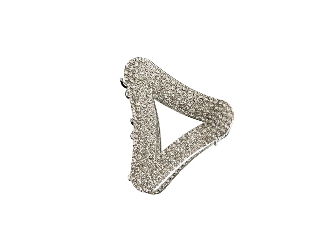 Gümüş Renk Taş Detaylı Metal Mandal Toka