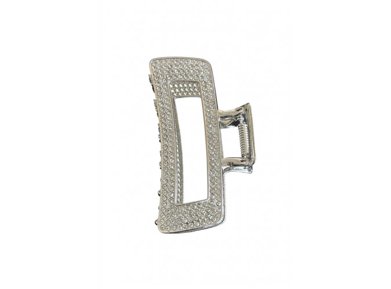 Gümüş Renk Taş Detaylı Metal Mandal Toka