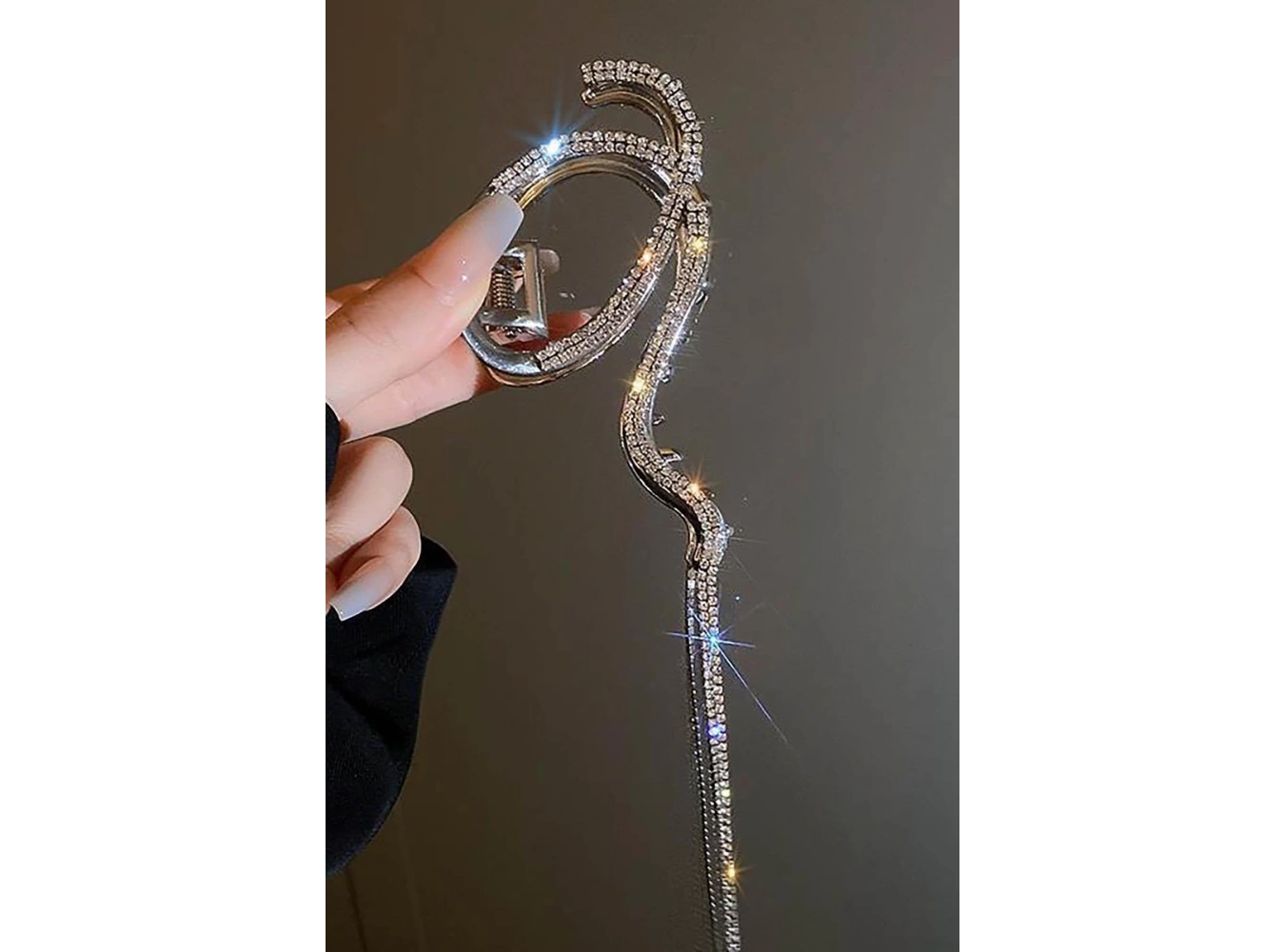 Gümüş Renk Taş Detaylı Metal Mandal Toka