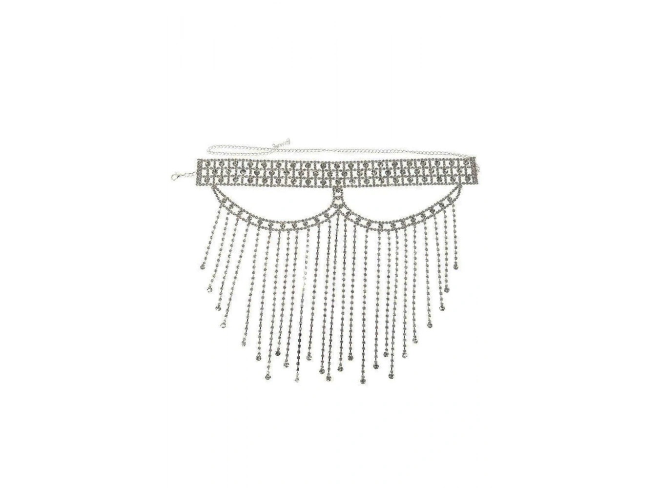 Gümüş Renk Taş Detaylı Dansöz Maskesi