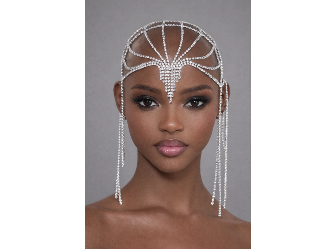 Gümüş Renk Taş Detaylı Saç Aksesuarı/Kına Aksesuarı