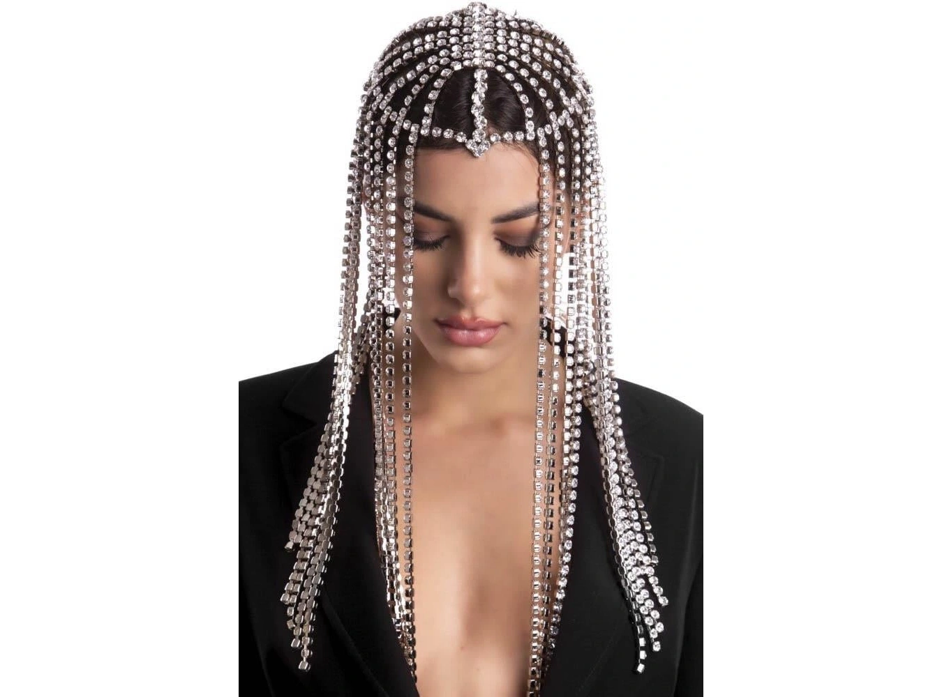 Gümüş Renk Taş Detaylı Saç Aksesuarı/Kına Aksesuarı