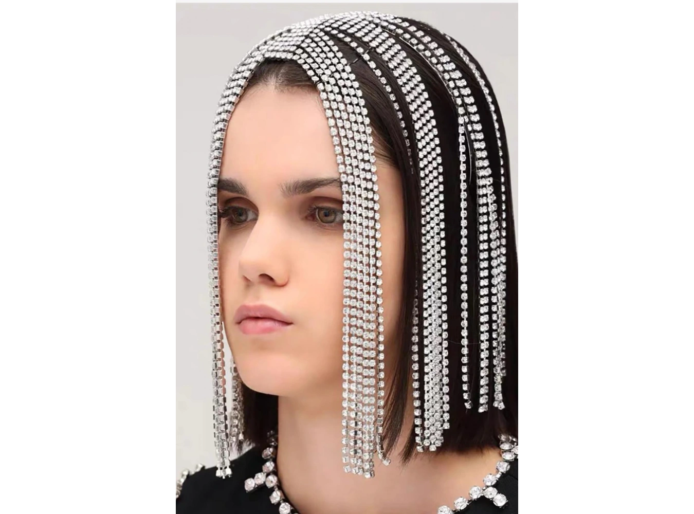 Gümüş Renk Taş Detaylı Saç Aksesuarı/Kına Aksesuarı