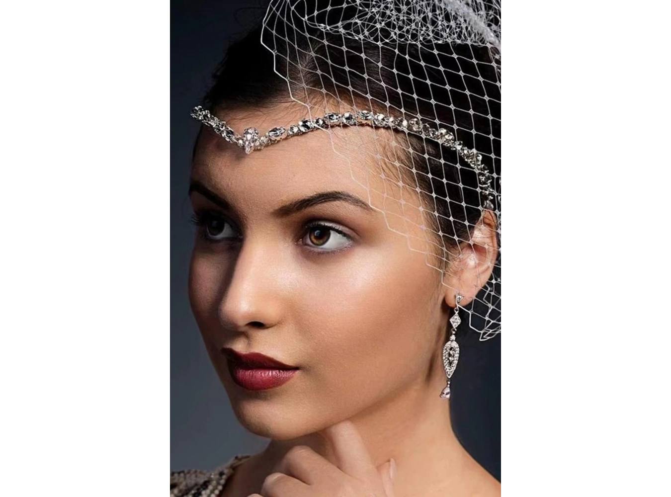 Gümüş Renk Taş Detaylı Saç Aksesuarı/Kına Aksesuarı