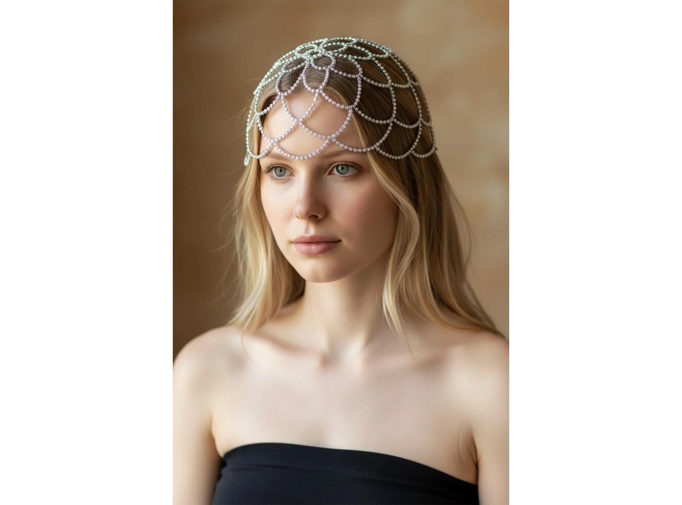 Gümüş Renk Taş Detaylı Saç Aksesuarı/Kına Aksesuarı