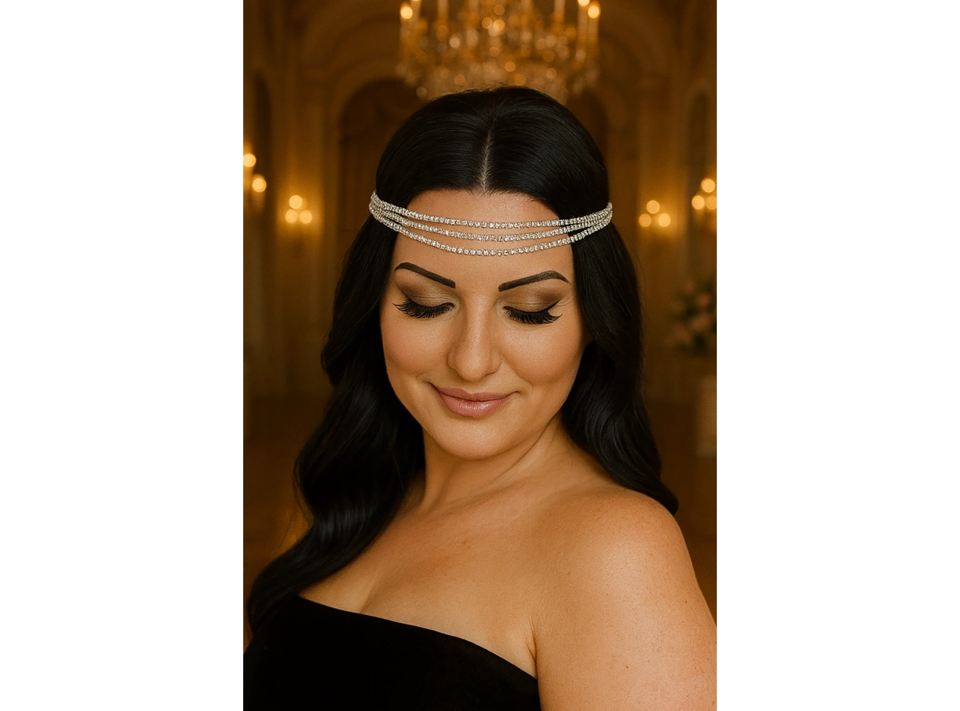 Gümüş Renk Taş Detaylı Saç Aksesuarı/Kına Aksesuarı