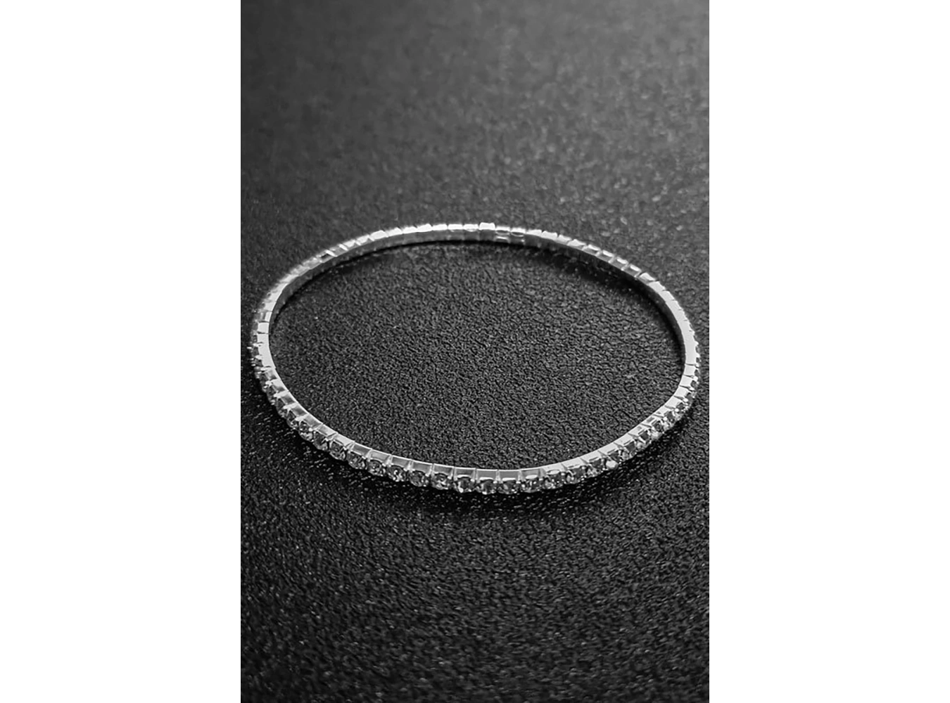 Gümüş Renk Taş Detaylı Su Yolu Halhal