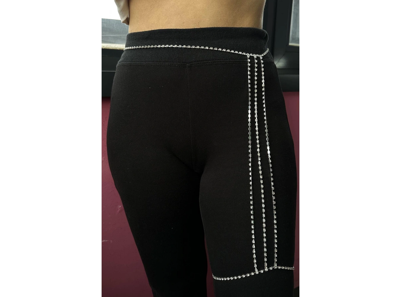 Gümüş Renk Taş Detaylı Tasarım Bacak Aksesuarı