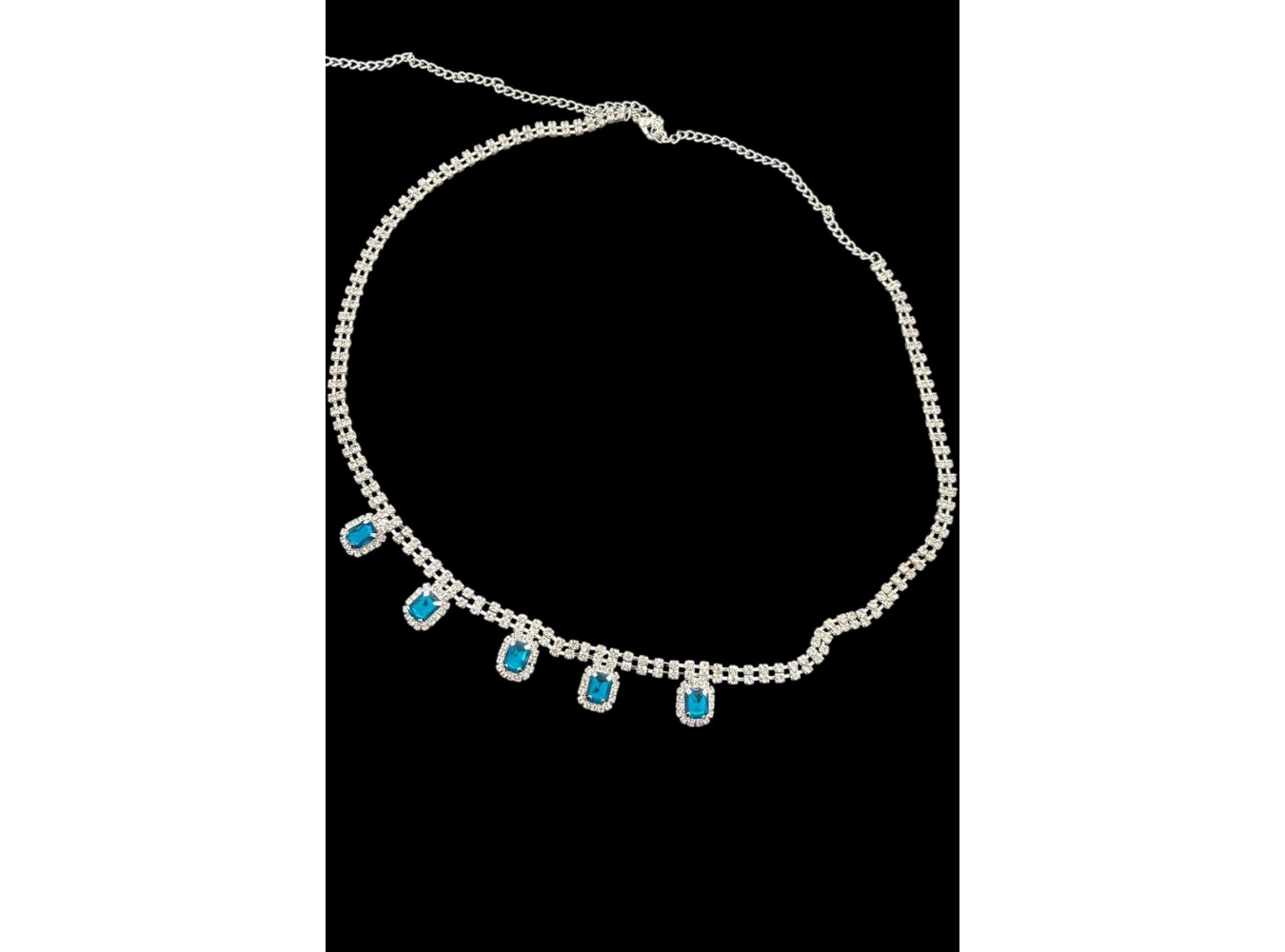 Gümüş Renk Taş Detaylı Tasarım Bel Zinciri/Vücut Aksesuar