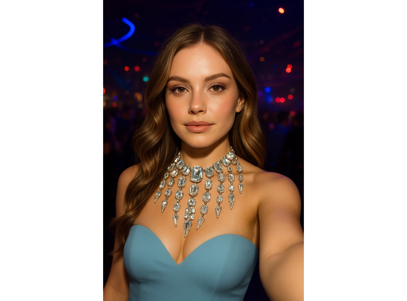 Gümüş Renk Taş Detaylı Tasarım Kolye