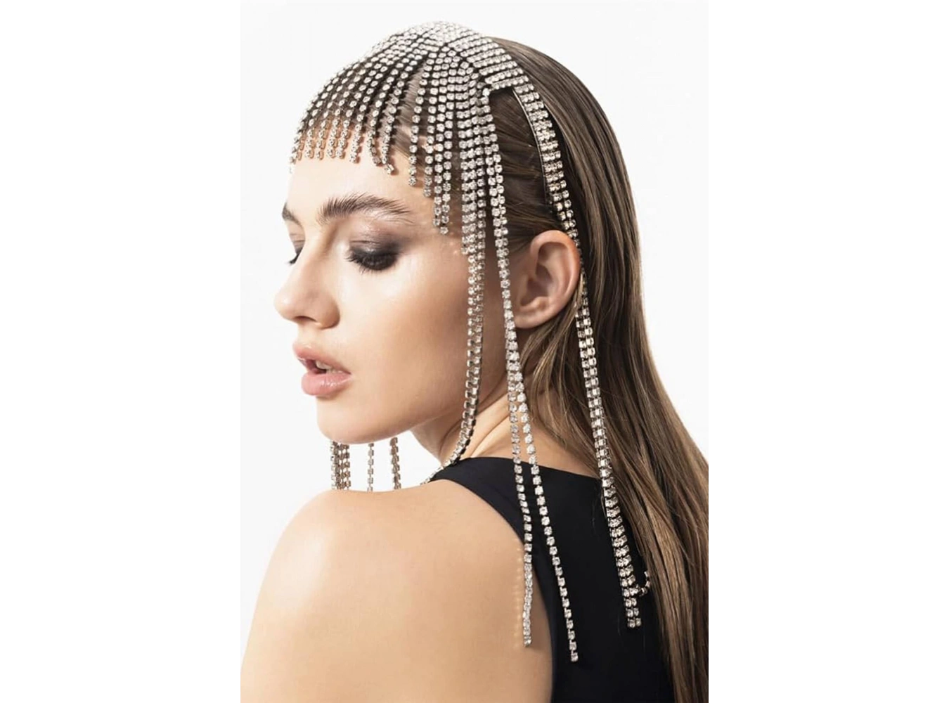 Gümüş Renk Taş Detaylı Tasarım Saç Aksesuarı