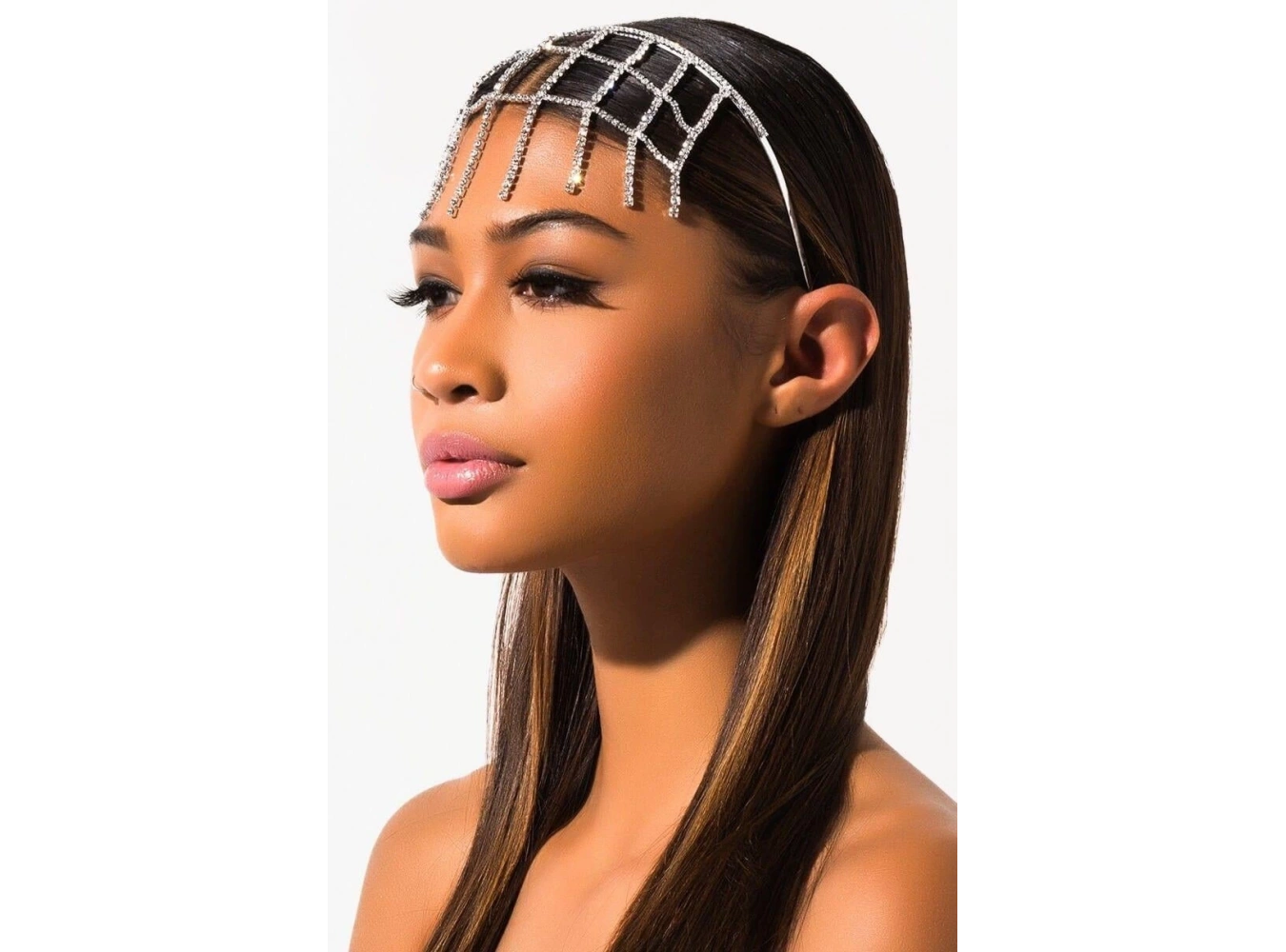 Gümüş Renk Taş Detaylı Tasarım Taç